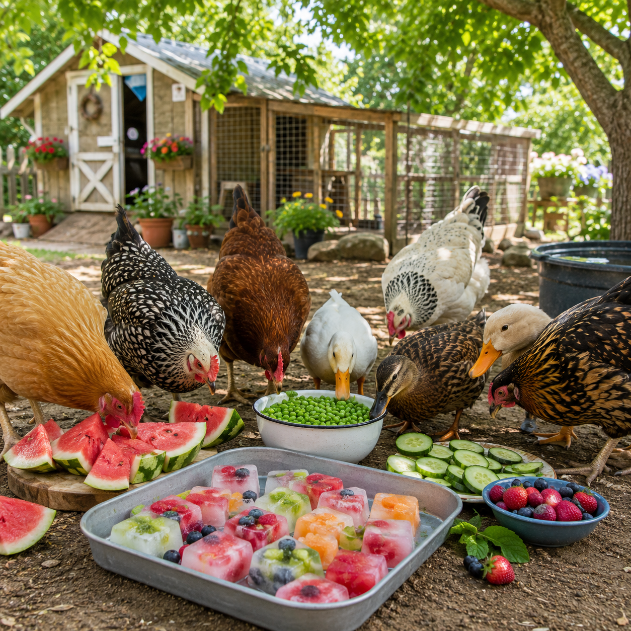 Cold Treats for Chickens in Summer