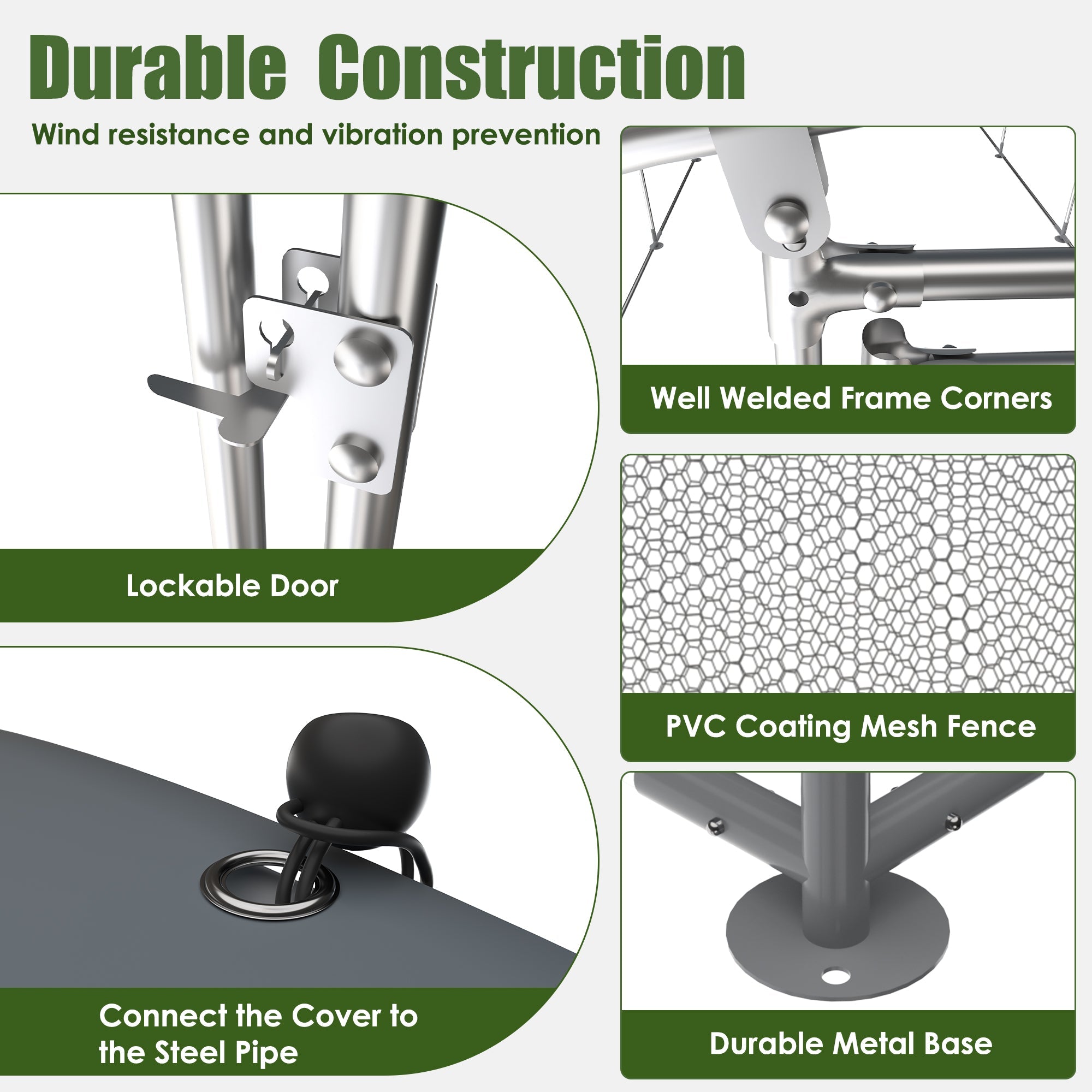 V.I.P Digital Presence Metal Chicken Cage Oxford Cloth Silver Plated Waterproof and UV Resistant durable construction