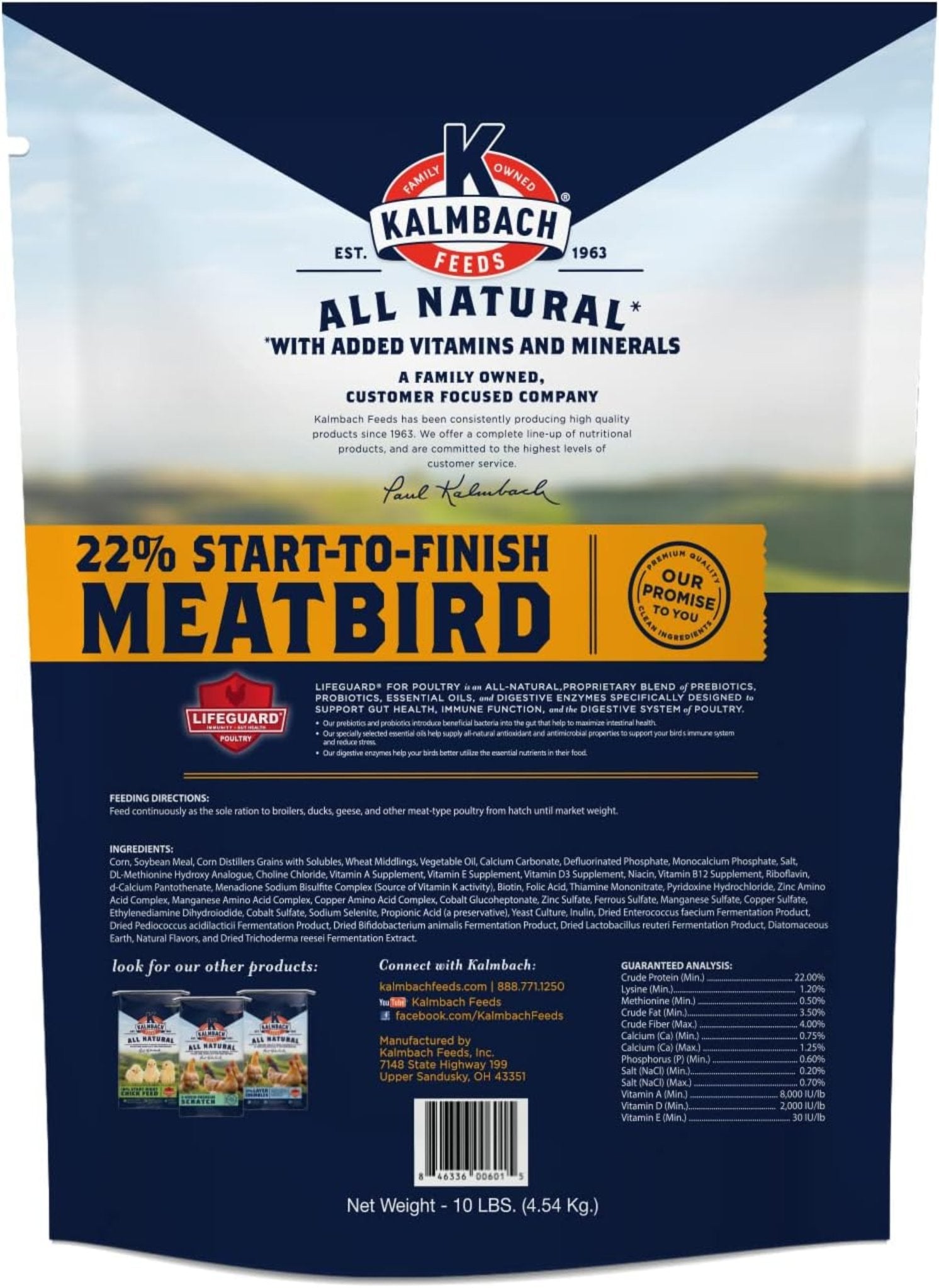 Kalmbach 22% ALL Natural  Start to Finish Meatbird Crumbles - 10 lb