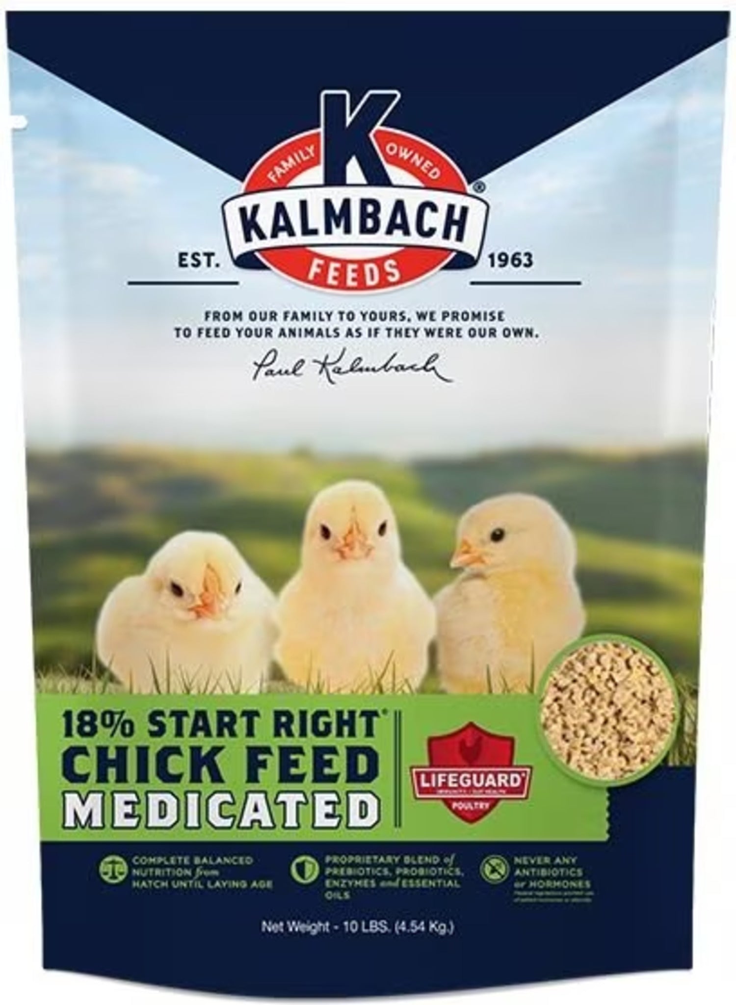 Kalmbach 18% All Natural Start Right Chick Crumbles Medicated - 10 lb