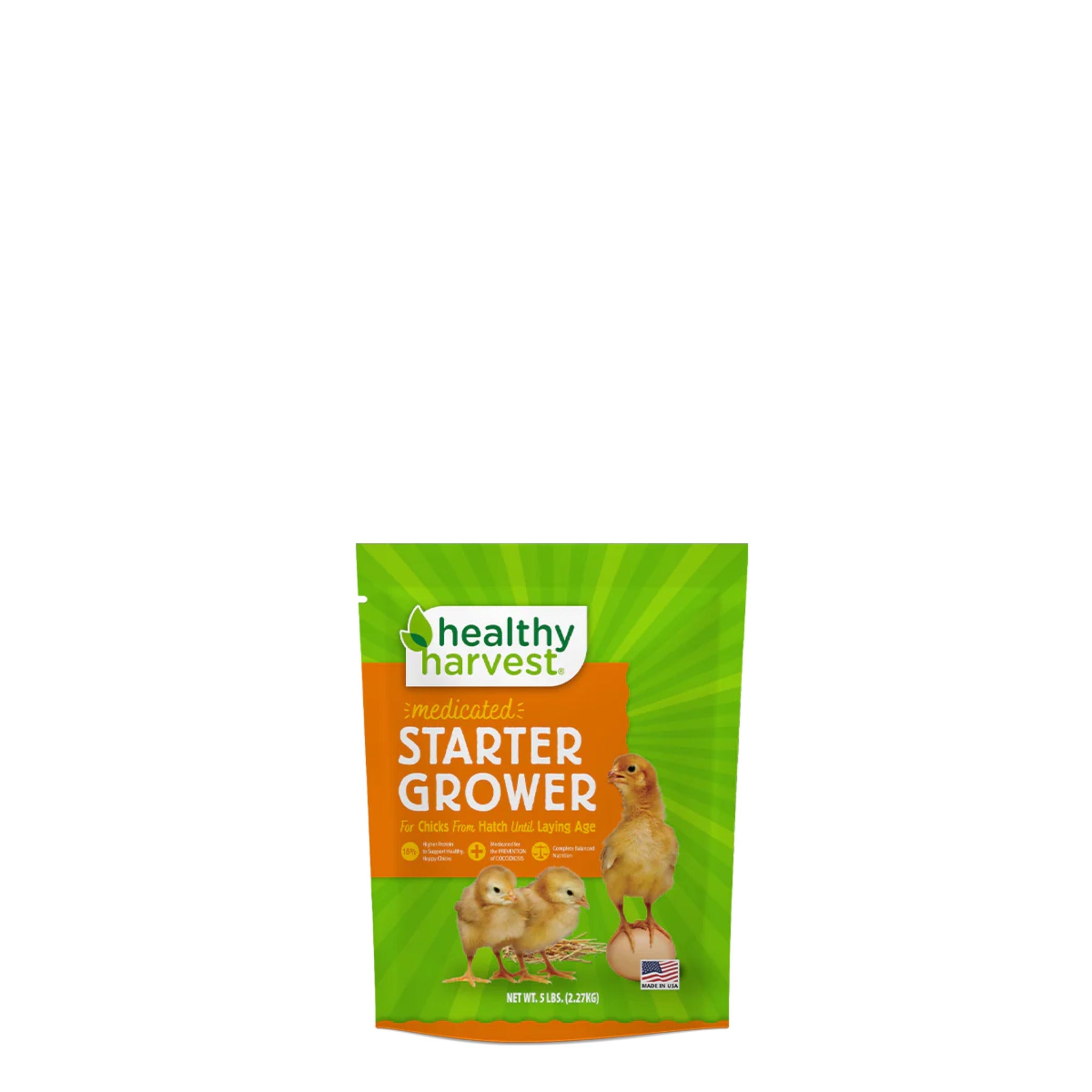 Healthy Harvest 18% Healthy Harvest Medicated Starter/Grower - 5 lb
