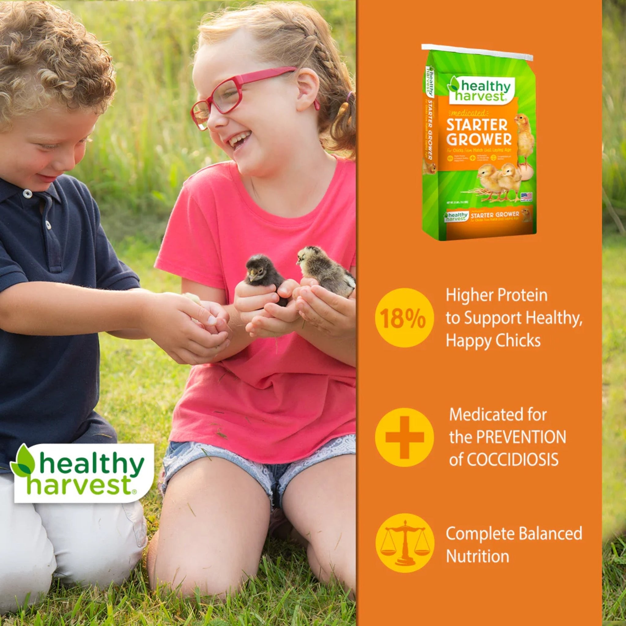 Healthy Harvest 18% Healthy Harvest Medicated Starter/Grower - 5 lb