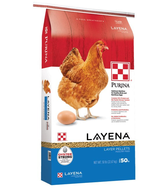 Purina Layena Poultry Feed Pellet 25 lb Bag with Probiotics