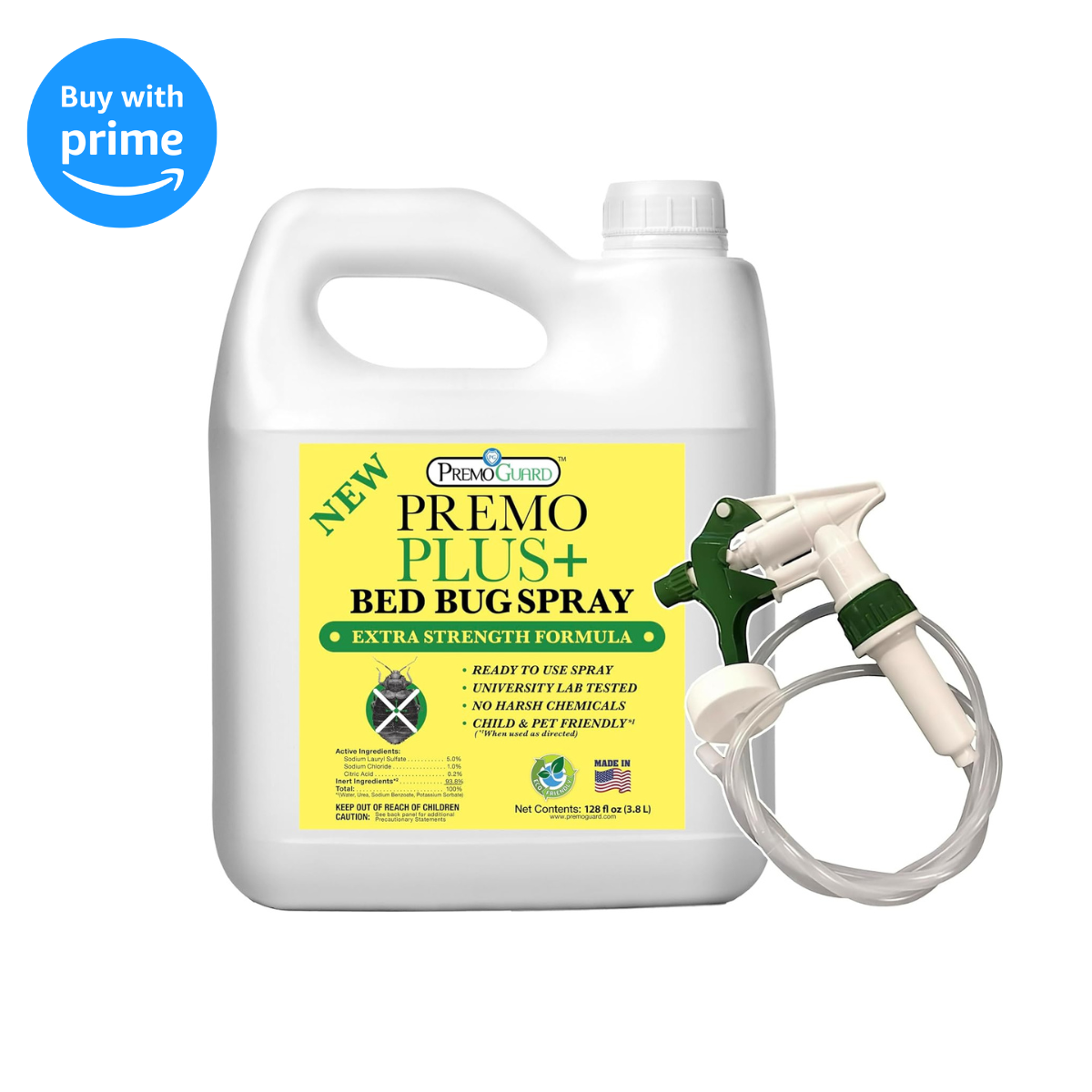 Bed Bug Plus Spray 128 oz | Natural & Non-Toxic | Premo Guard