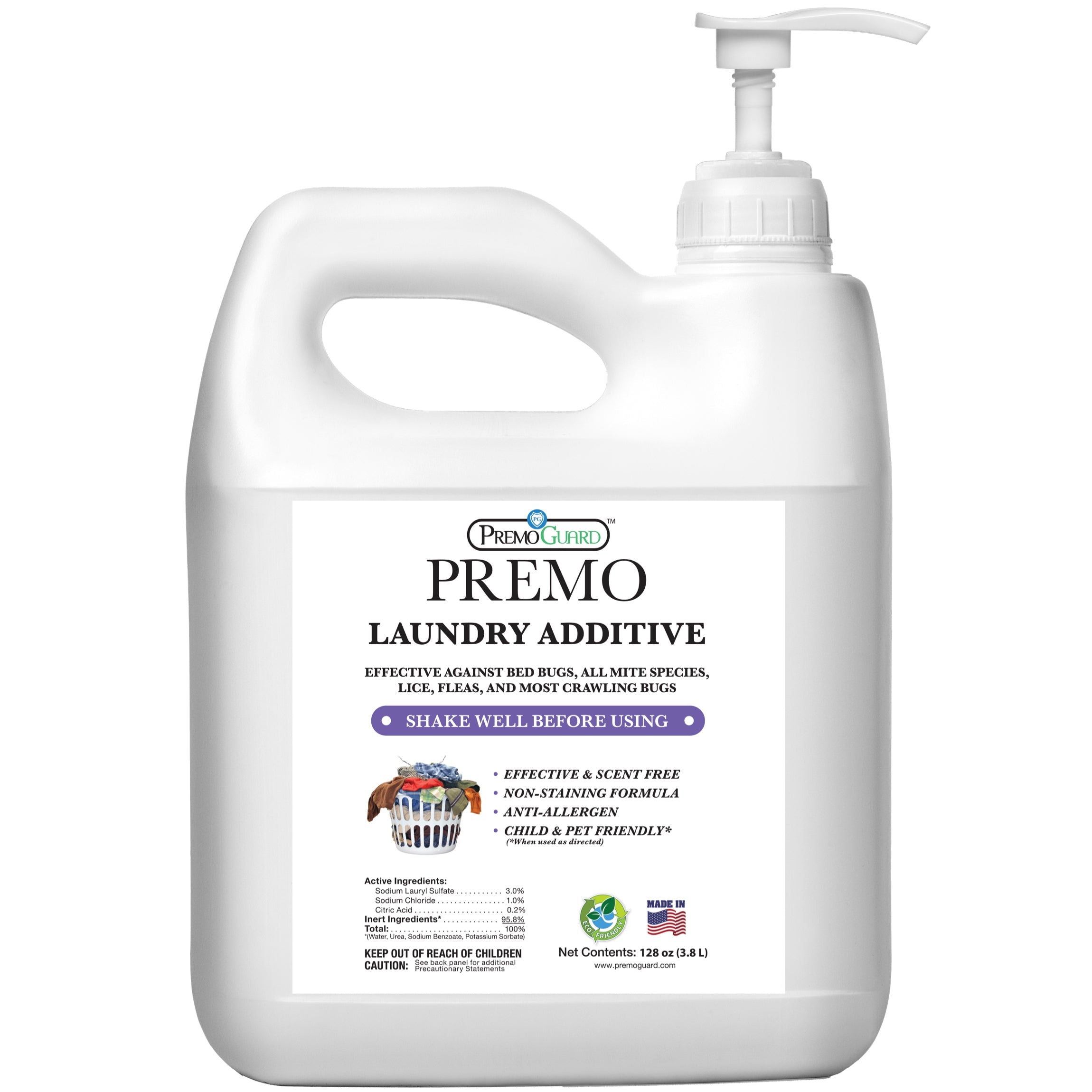 Bed Bug & Mite Killer Laundry Additive - All Natural Non-Toxic - By Premo Guard