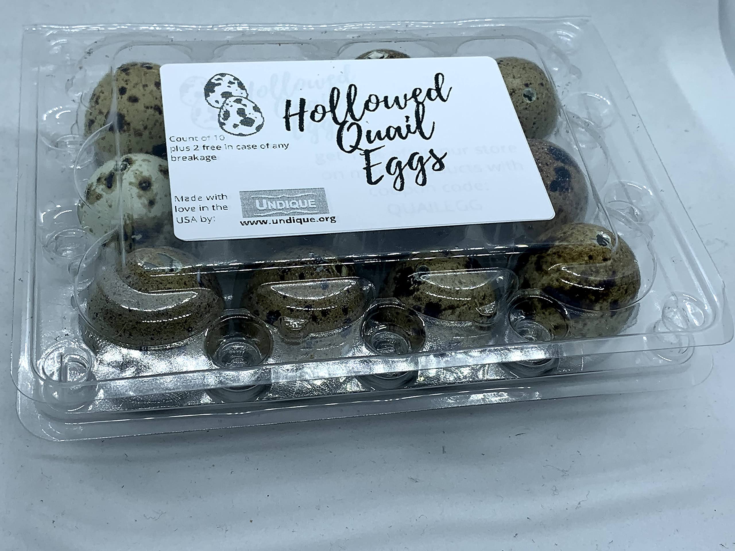 12 Hollowed Quail Eggs