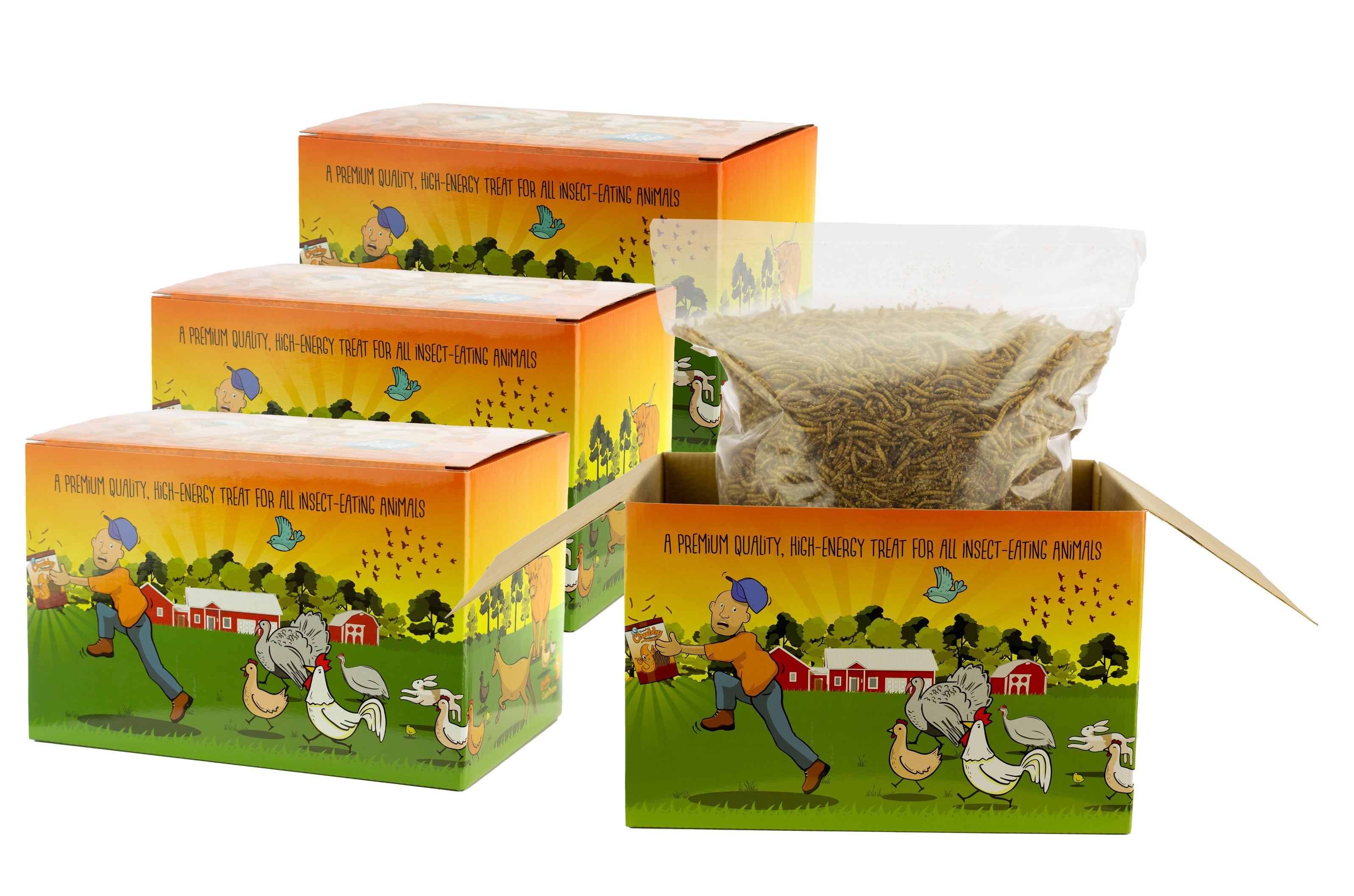 Chubby Dried Mealworms 4x 3Lb (12lbs) - Coop Dreams Limited Edition Boxes