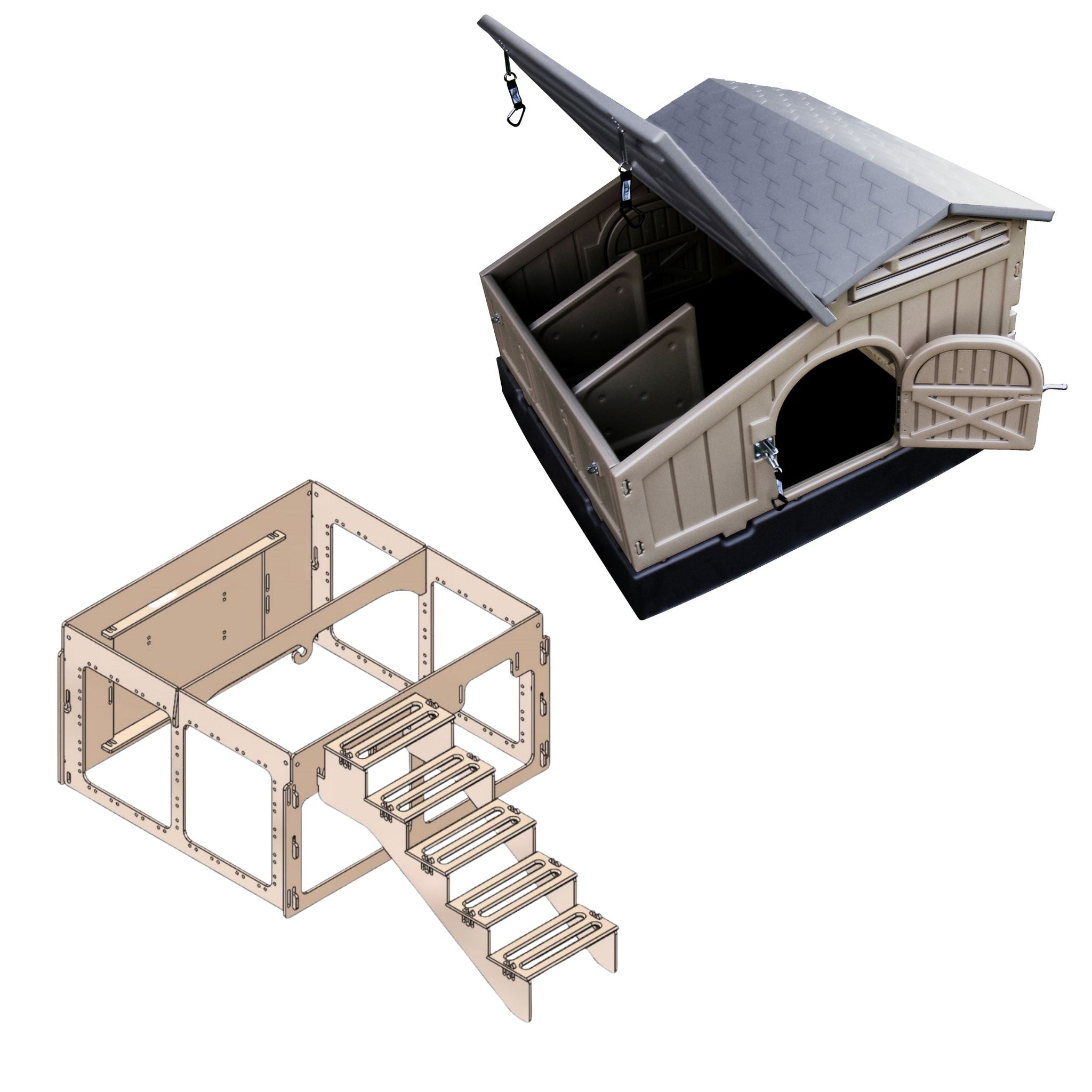 Standard Chicken Coop & Stand with Stairs | Snaplock