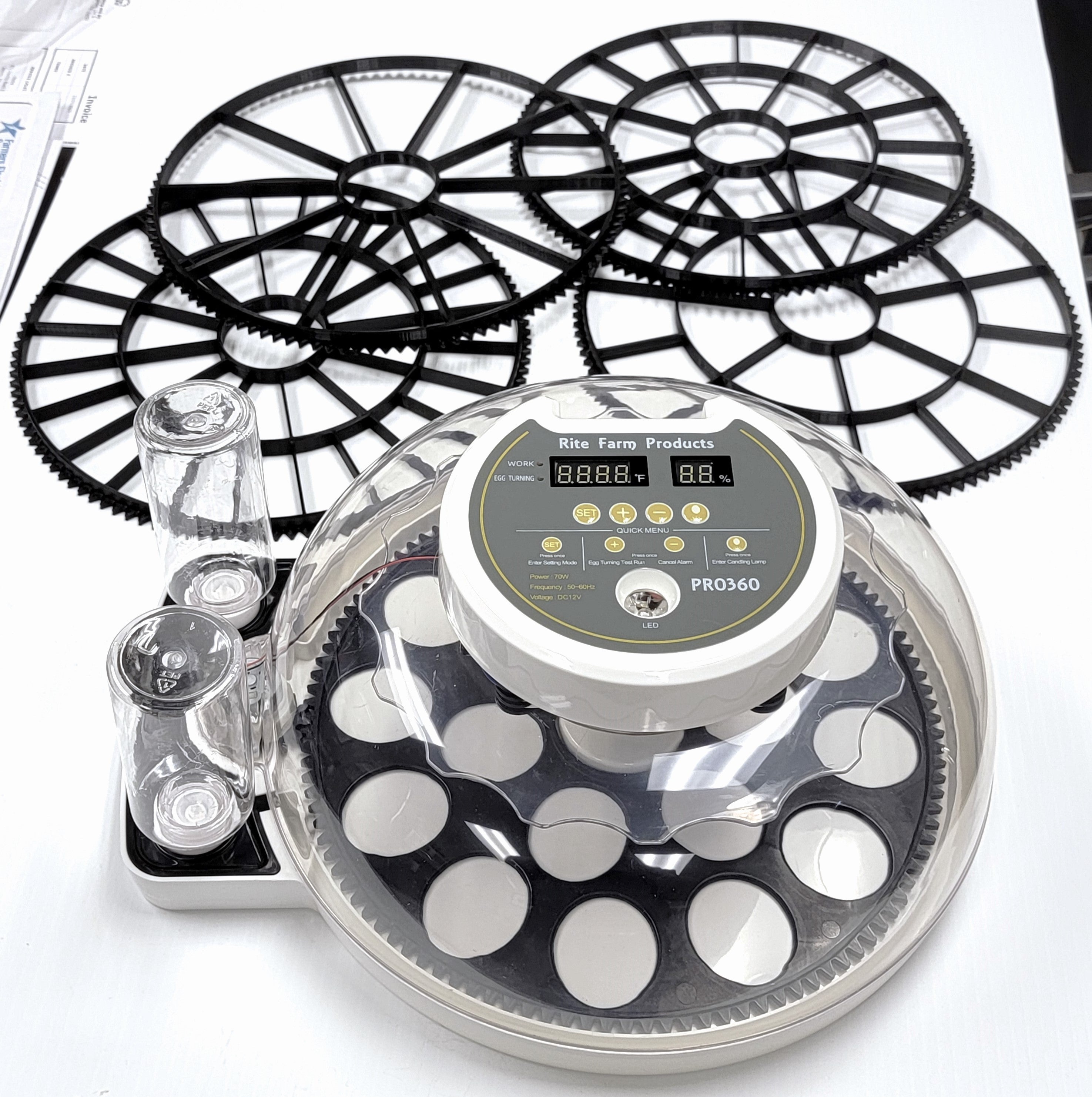 PRO 360 Rite Farm Products 21 Chicken Egg Incubator & or Optional Egg Turner Trays