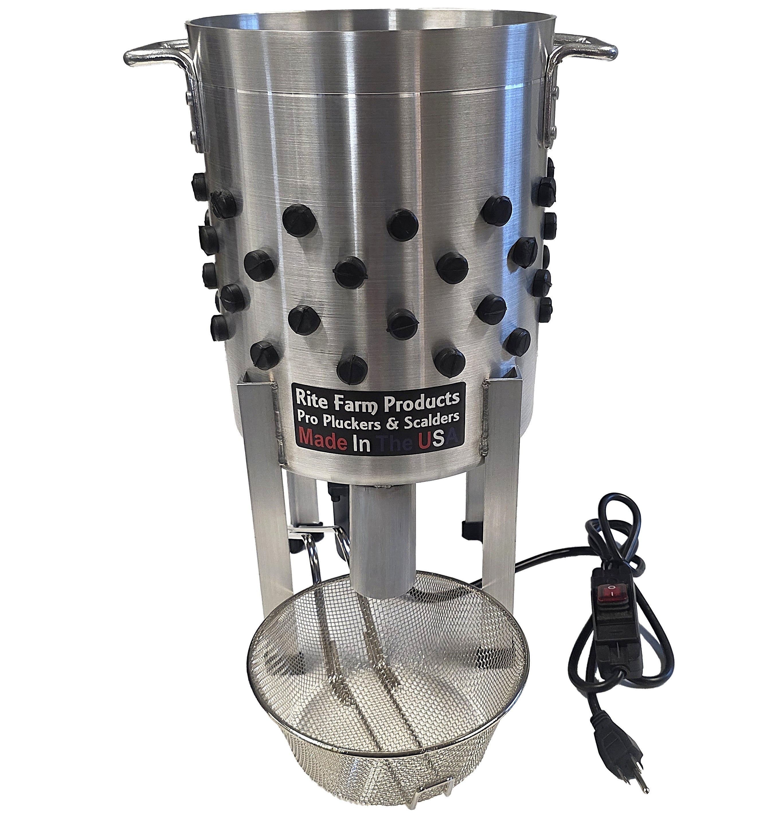 COMBO Rite Farm Products Pro USA Quail Plucker & 4 Gallon 120 Volt, 1,000-Watt Quail Scalder