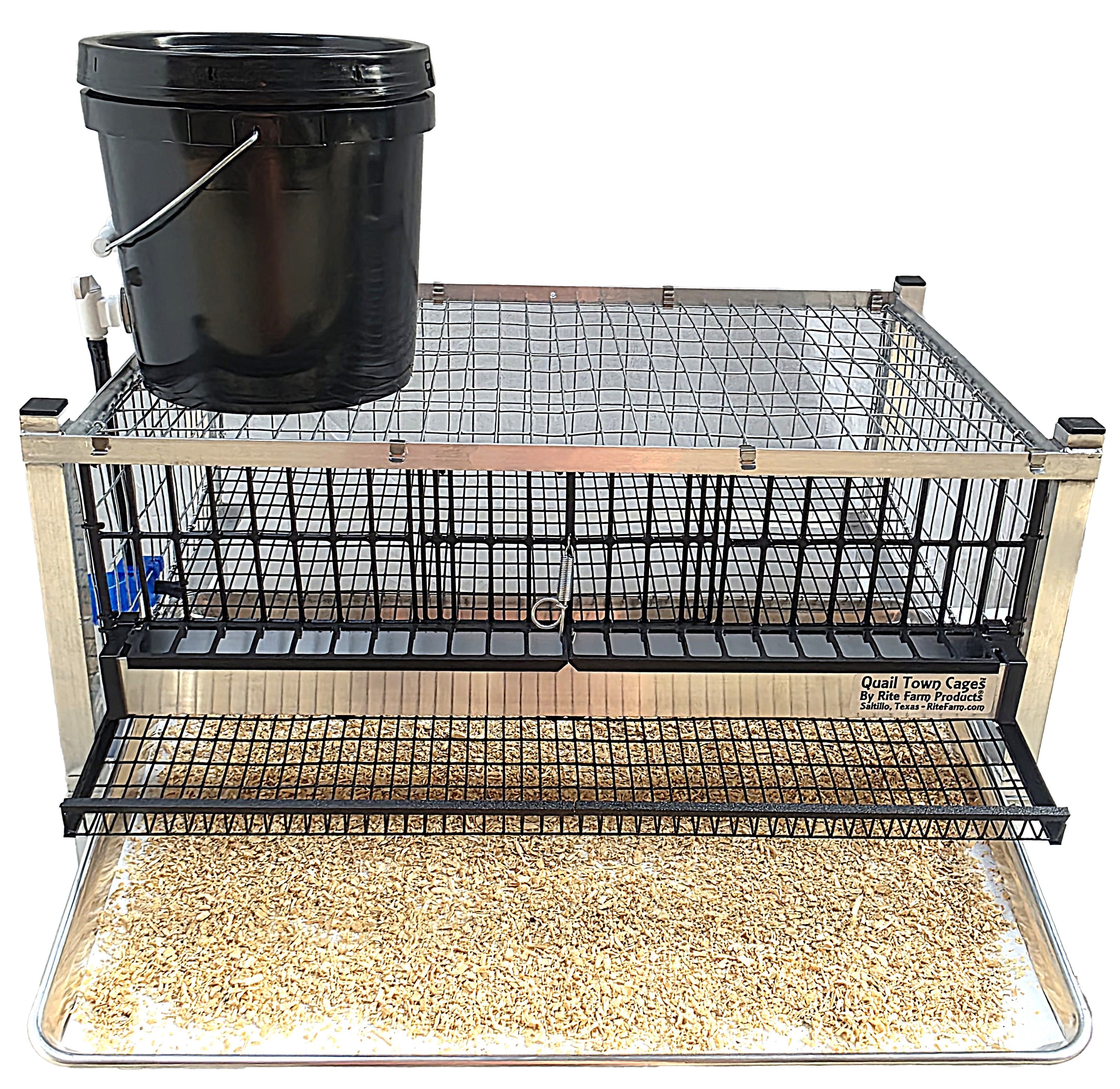 Quail Town Cages by Rite Farm Products - Pro Modular Quail Grow Out & Layer Cage Tower System Transparent Reservoir