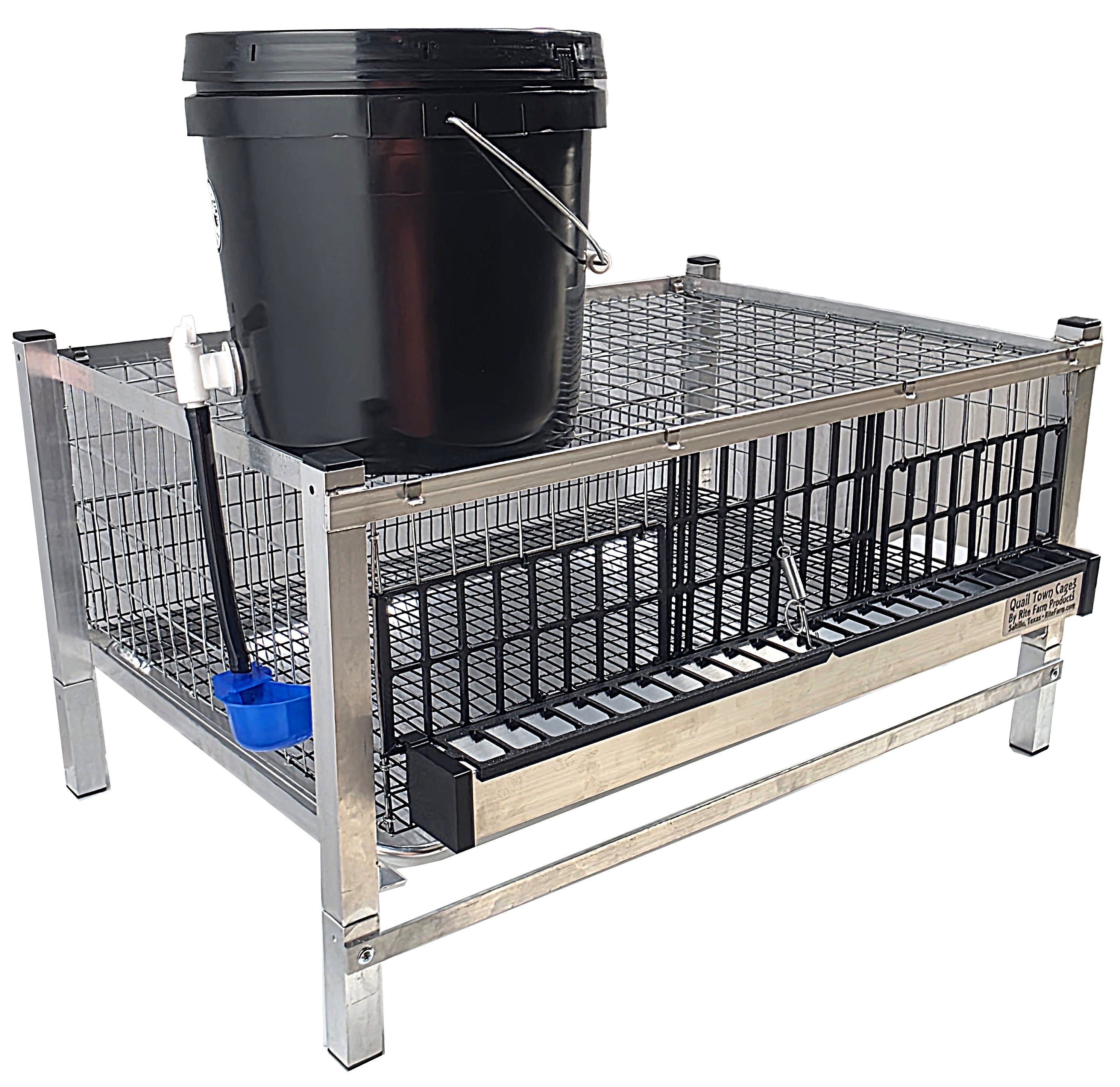 Quail Town Cages by Rite Farm Products - Pro Modular Quail Grow Out & Layer Cage Tower System Transparent Reservoir