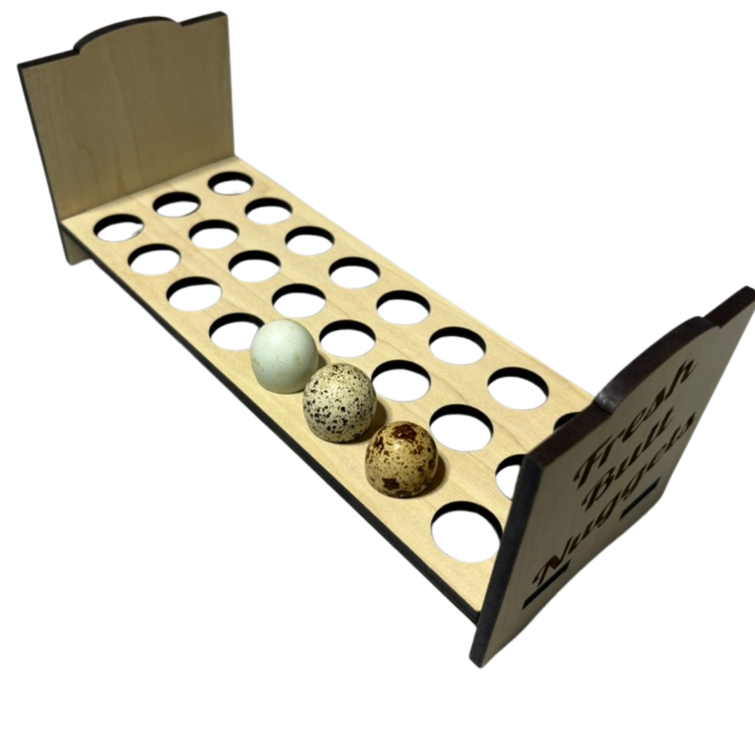 24-Slot Wooden Quail Egg Organizer