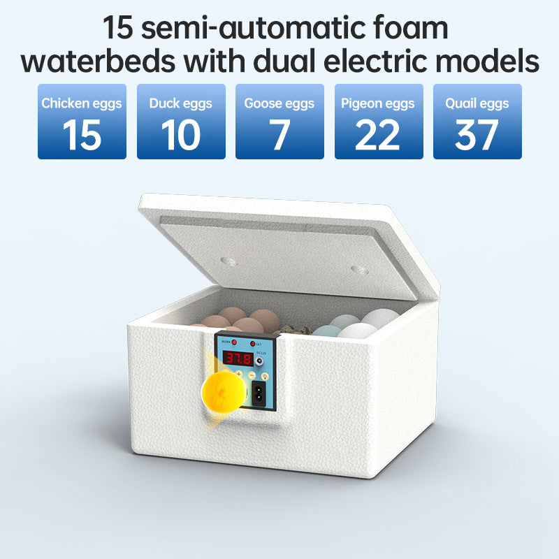 V.I.P Digital Presence Semi-Automatic Foam Thermostatic Small Poultry Incubator 15 waterbeds