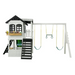 2MamaBees Reign Two Story Swing Set & Climber Black & White Farmhouse Style 4