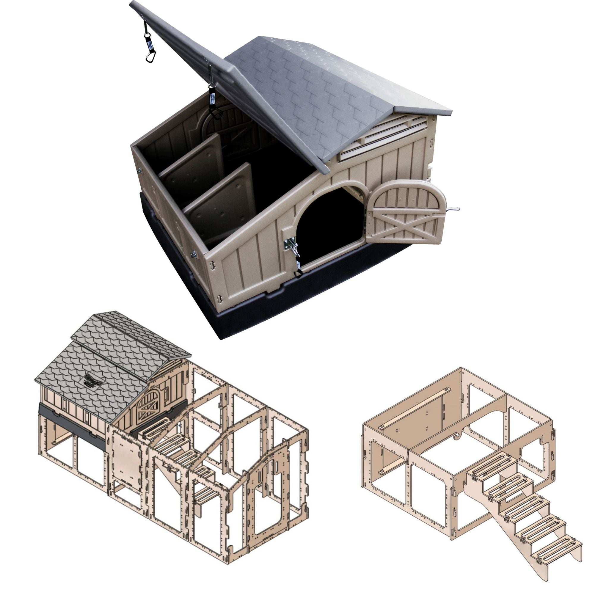Standard Chicken Coop with Stand and Stairs & Run | Snaplock