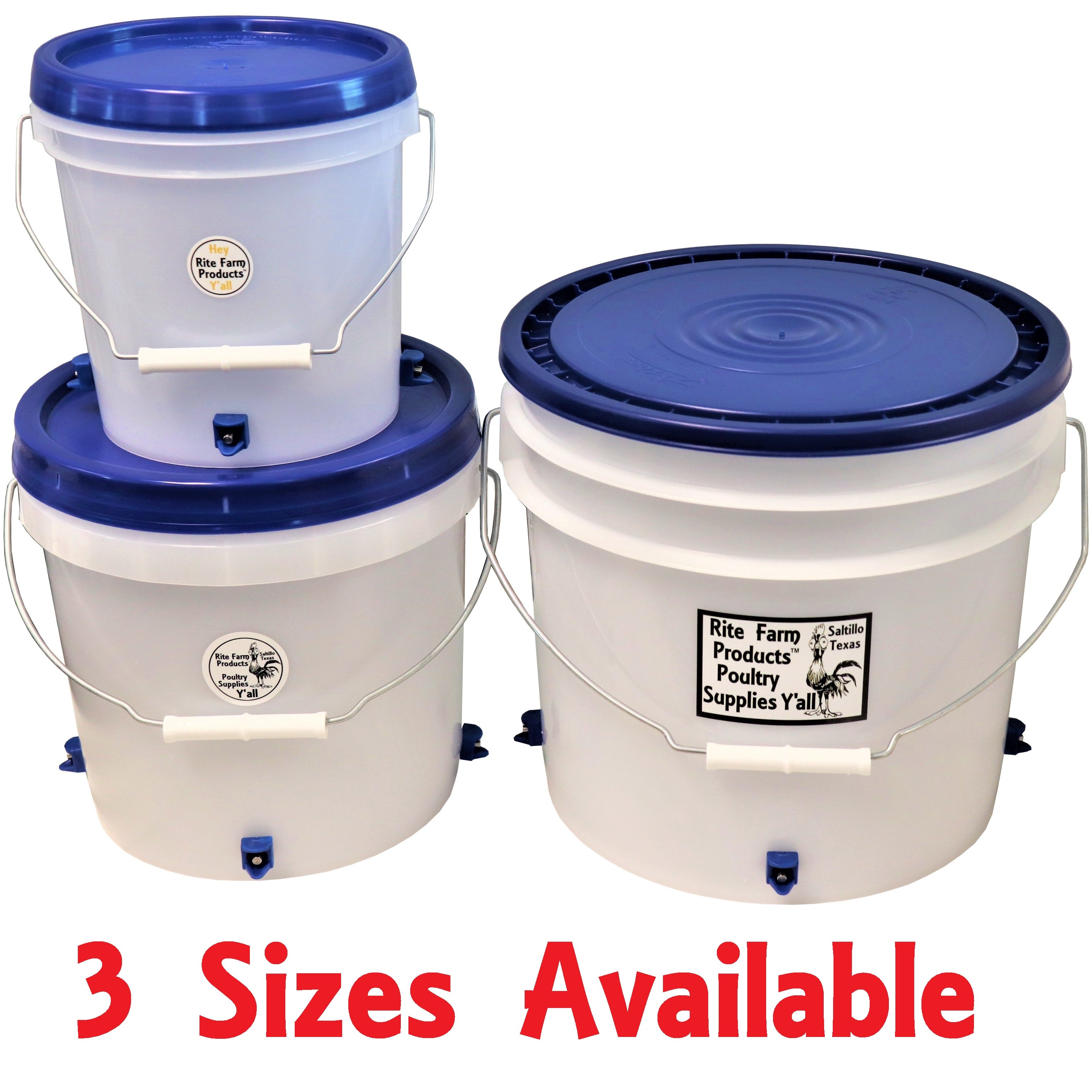 3.5 gallon poultry waterer with four side-mounted nipple drinking stations