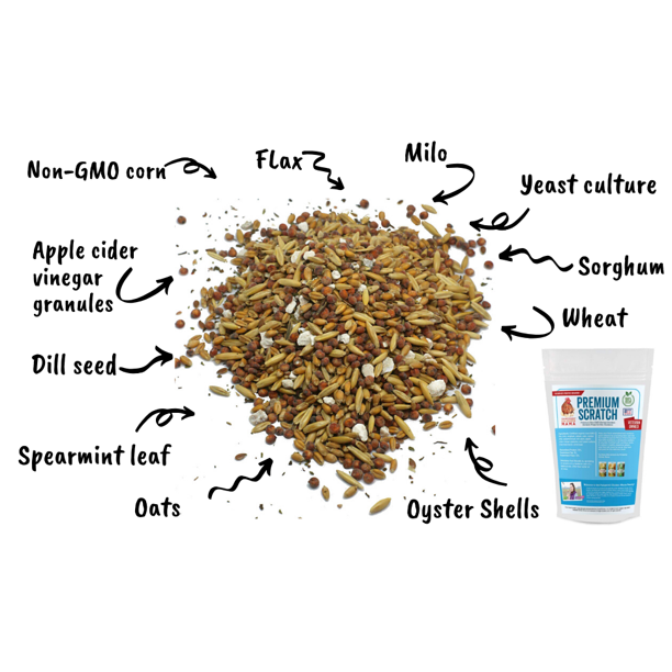 Pampered Chicken Mama Non-GMO Premium Chicken Scratch With Herbs To Encourage Positive Behaviors