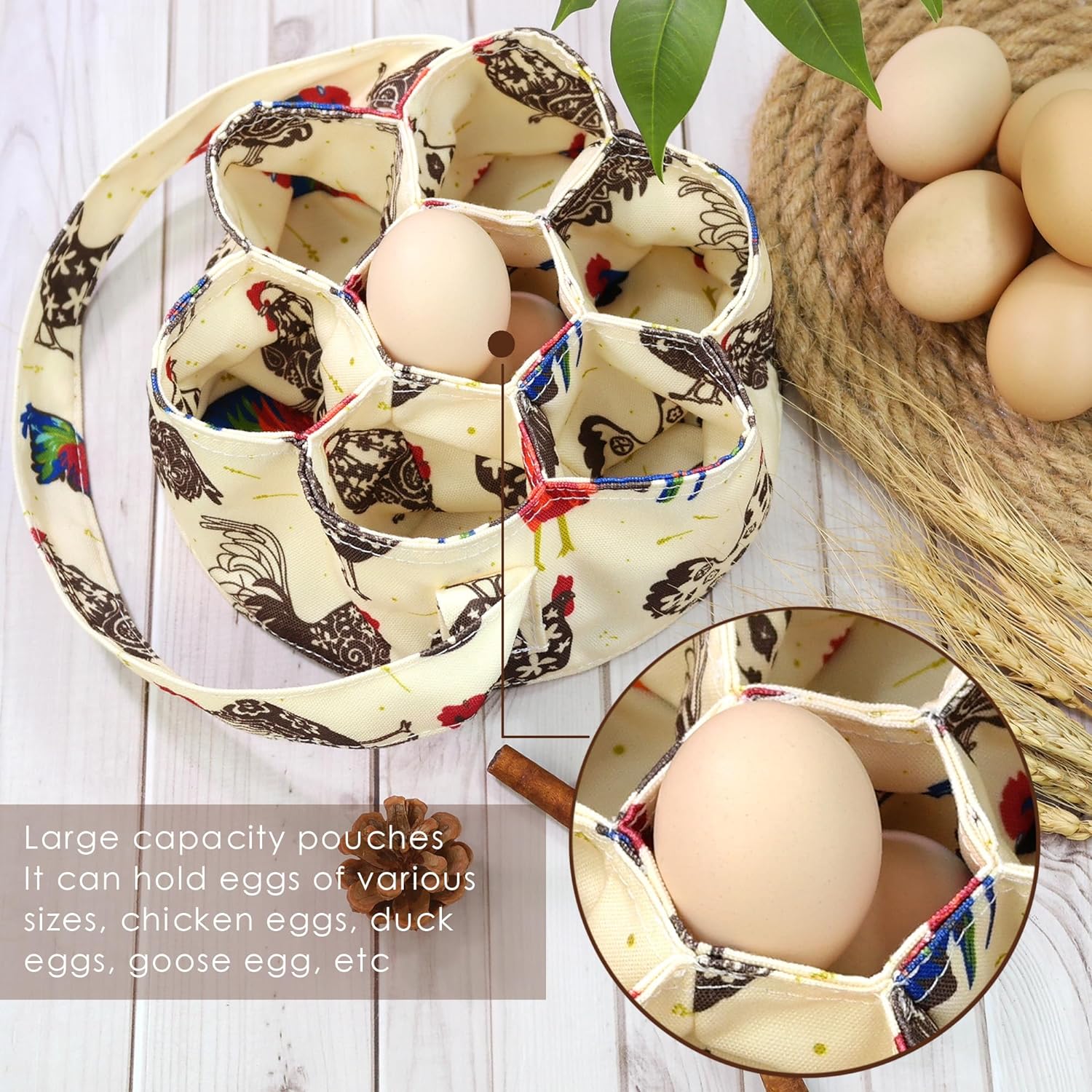 Egg Collection Basket Egg Collection Basket 7 Bags Chicken Mother Chicken Duck Goose Egg Housewife Farm Garden