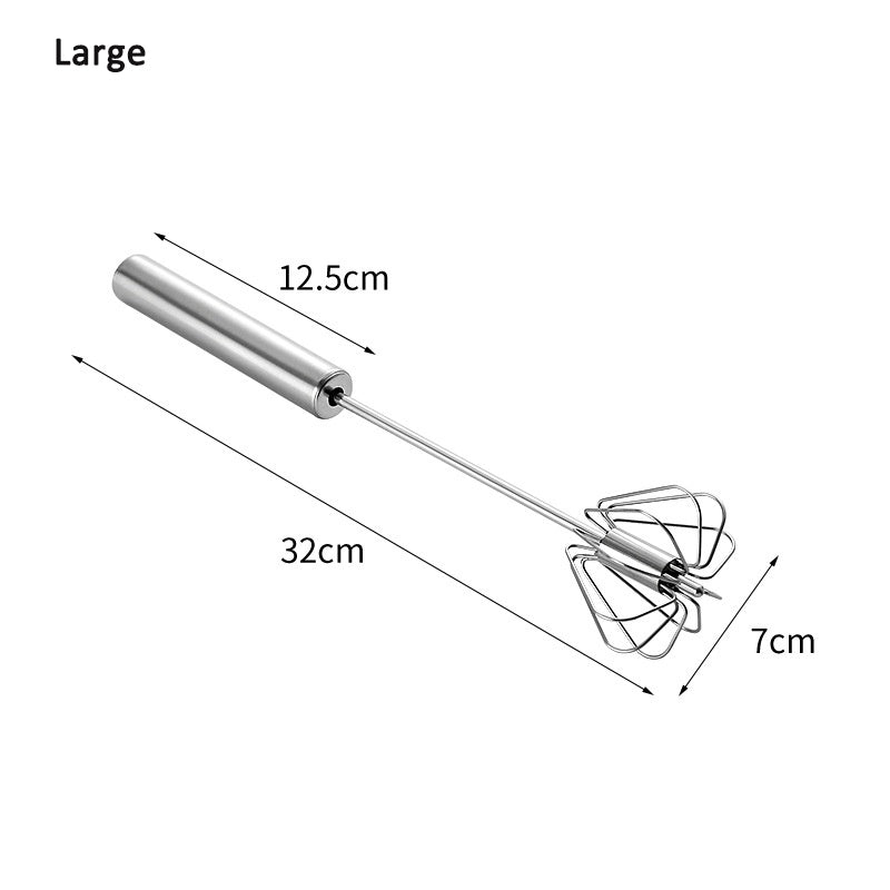 Batidor de huevos de acero inoxidable, semiautomático, manual, giratorio, para el hogar