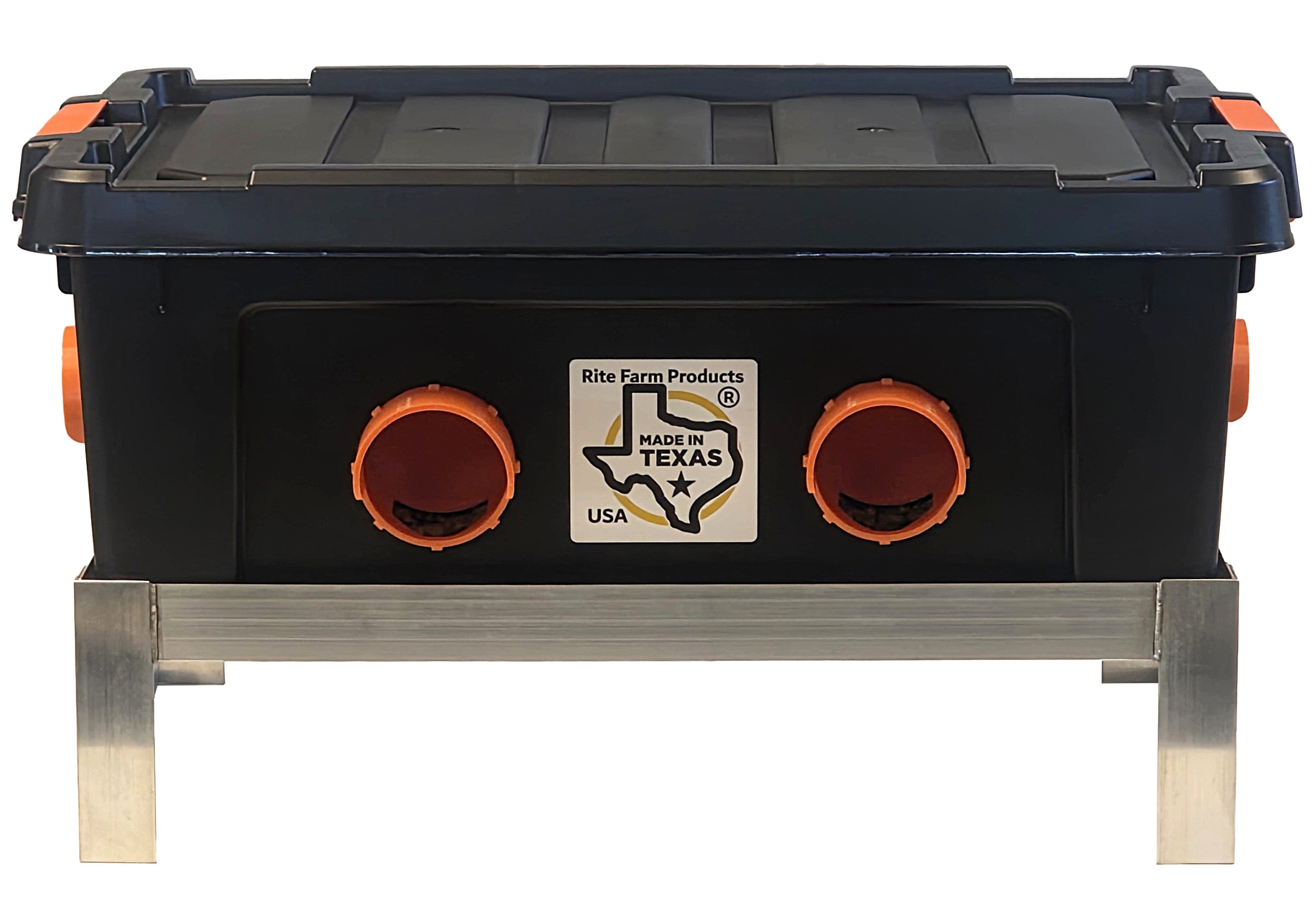 50 pound poultry feeder with six heavy-duty feeding ports
