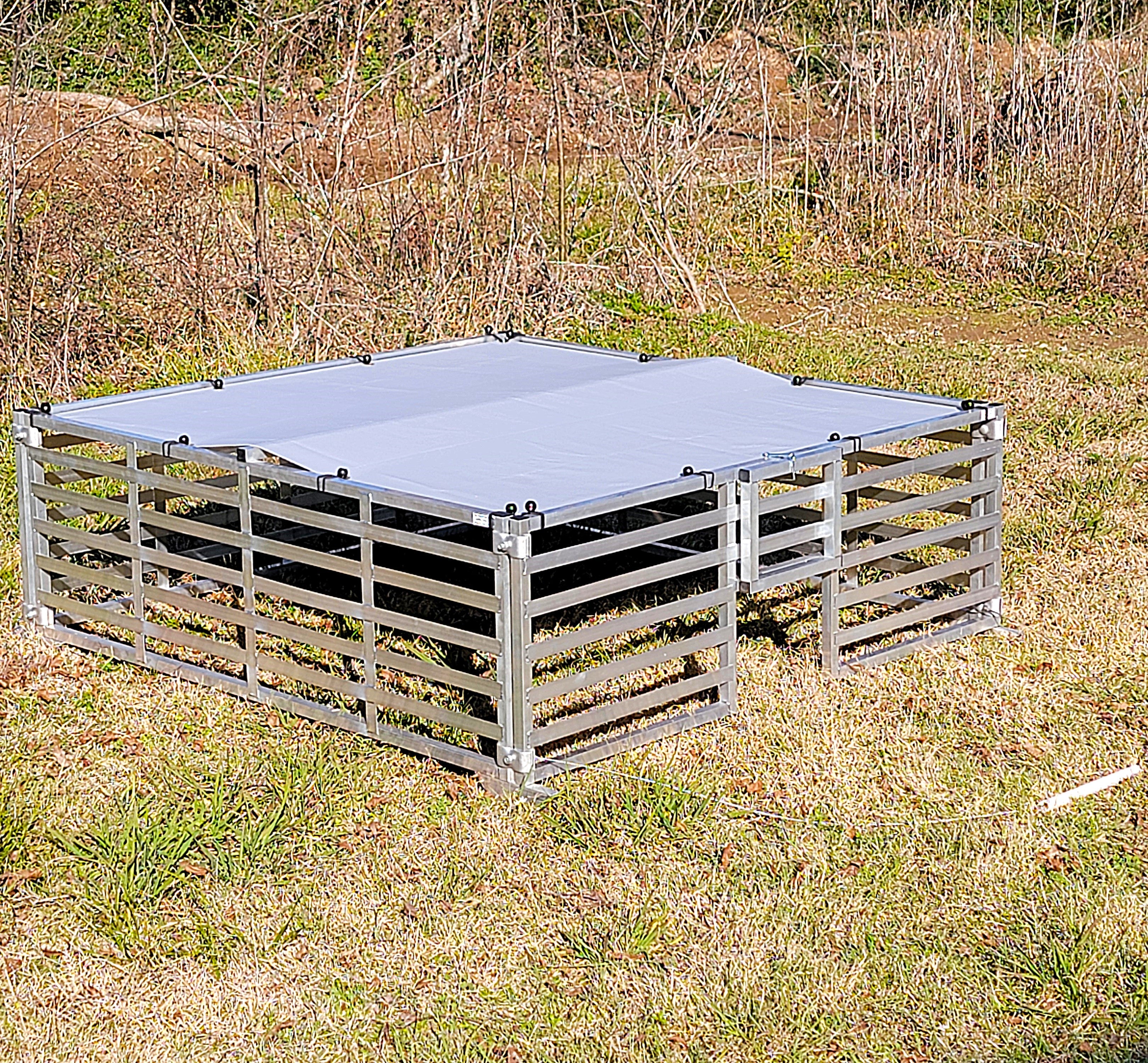5' x 5' mobile broiler chicken tractor with PVC-coated tarp