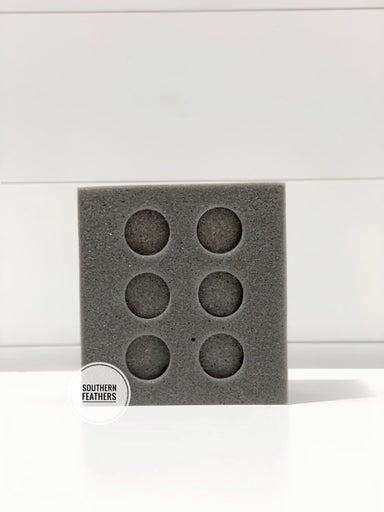 6-egg bantam foam egg shipper with 1.5-inch egg holes