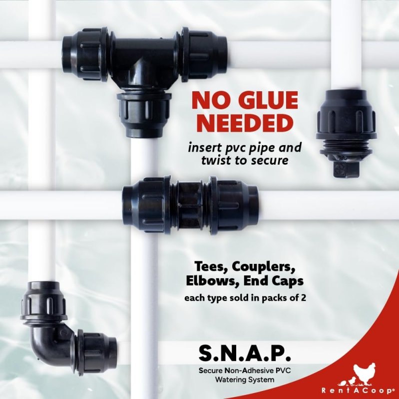 RentACoop Secure Non-Adhesive PVC (S.N.A.P) Watering System Starter Kit