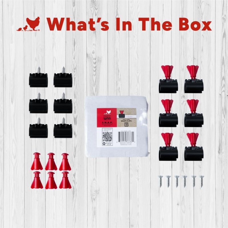 RentACoop Secure Non-Adhesive PVC (S.N.A.P) Watering System S.N.A.P Clips Pack of 12