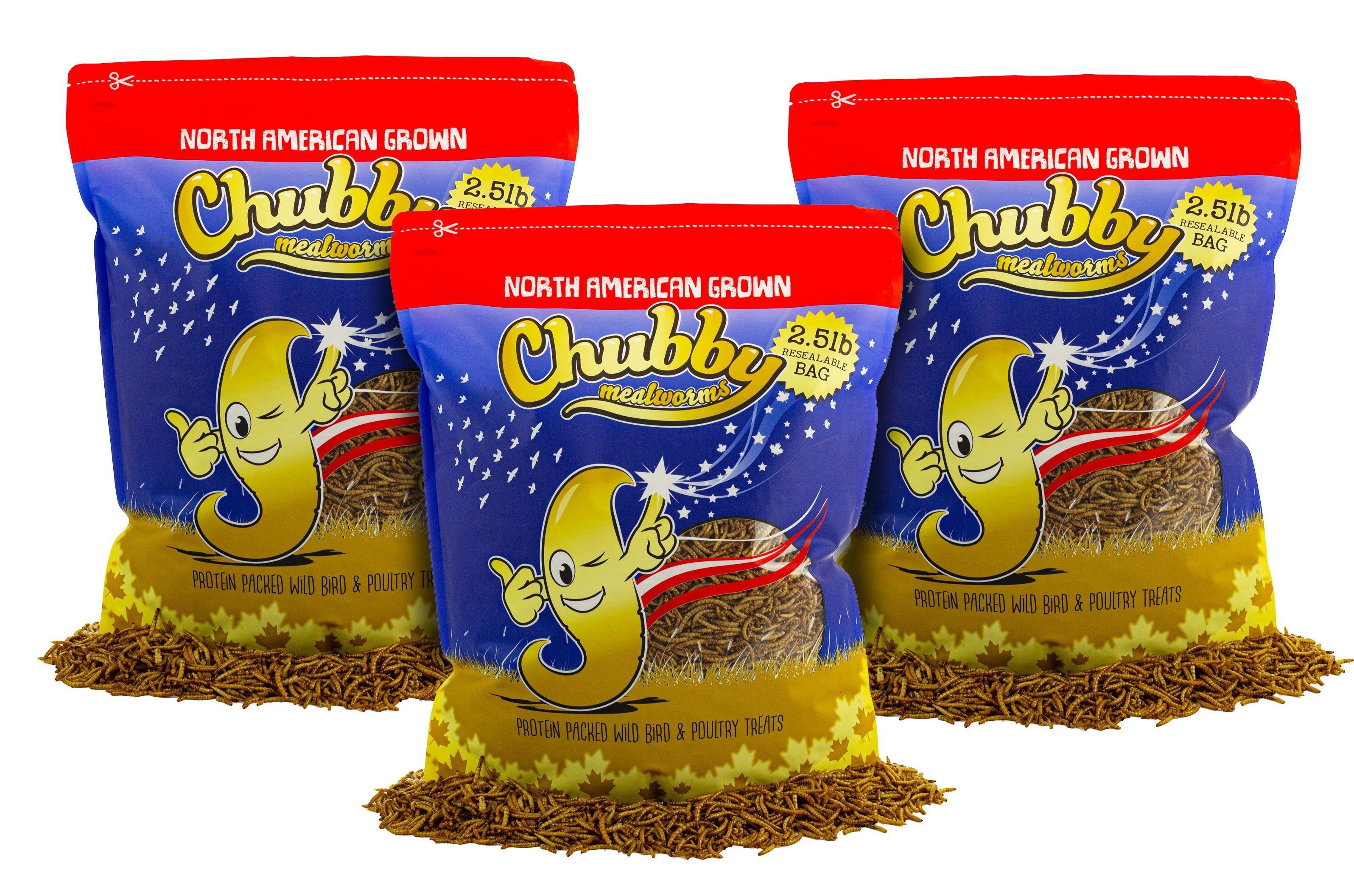 Chubby North American Dried Mealworms 7.5Lbs (Montreal Grown) Non-GMO