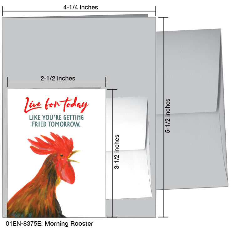 Morning Rooster, Greeting Card (8375E)