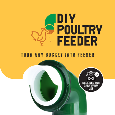 85 mm DIY chicken feeder conversion kit with feed port and rain hood