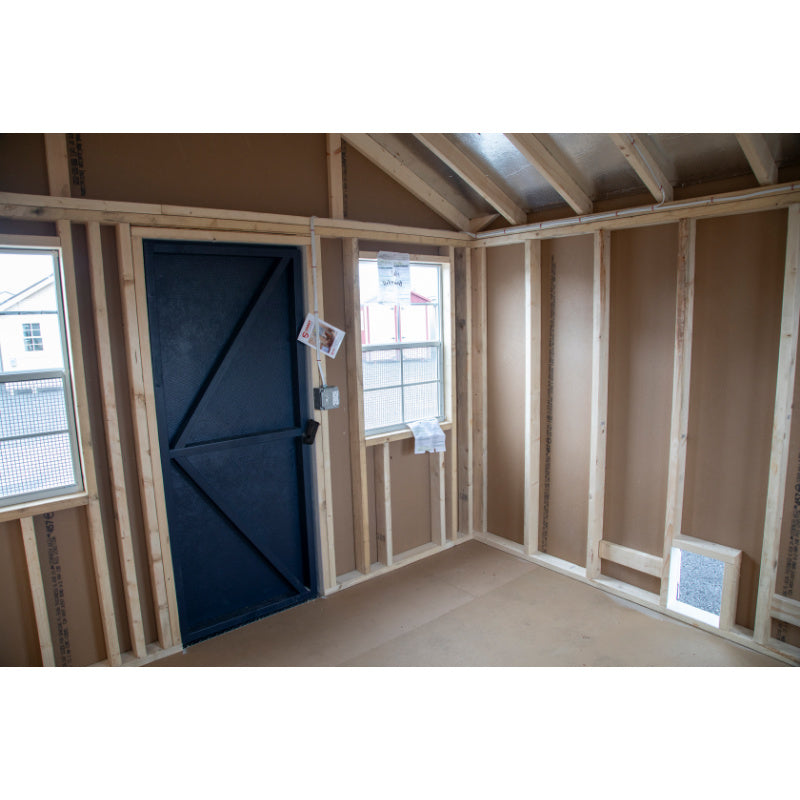Reverse Gable Coop with Front Feed Room A1028RGC | Hen House Collection