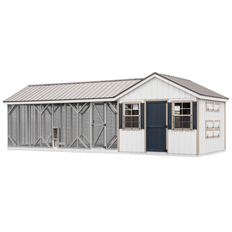 Reverse Gable Coop with Front Feed Room A1028RGC | Hen House Collection
