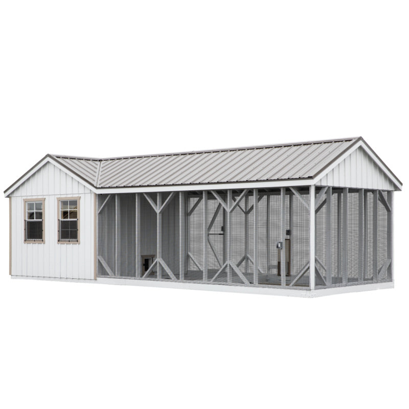 Reverse Gable Coop with Front Feed Room A1028RGC | Hen House Collection