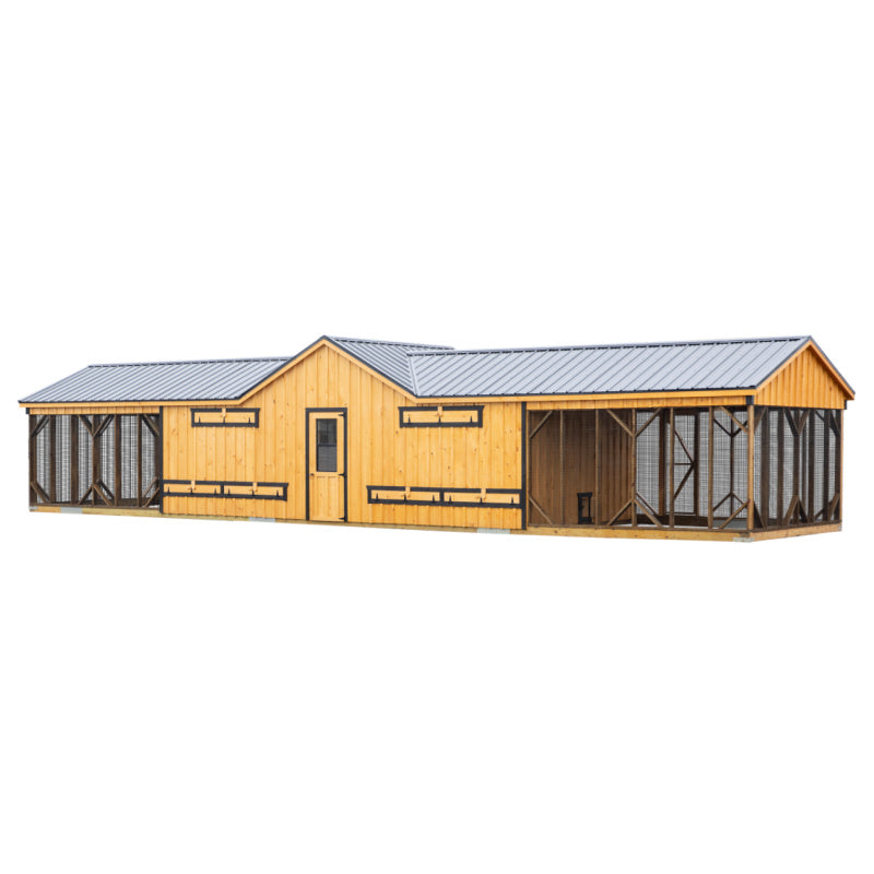 Multibreed Coop with Central Feed Room A1250CRGD | Hen House Collection