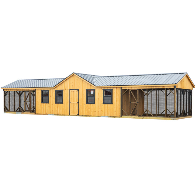 Multibreed Coop with Central Feed Room A1250CRGD | Hen House Collection