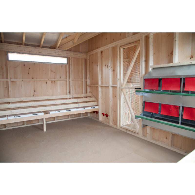 Multibreed Coop with Central Feed Room A1250CRGD | Hen House Collection