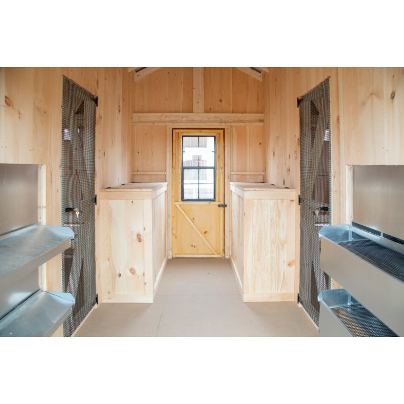Multibreed Coop with Central Feed Room A1250CRGD | Hen House Collection