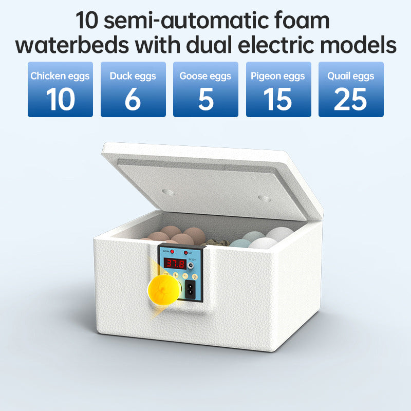 V.I.P Digital Presence Semi-Automatic Foam Thermostatic Small Poultry Incubator 10 waterbeds