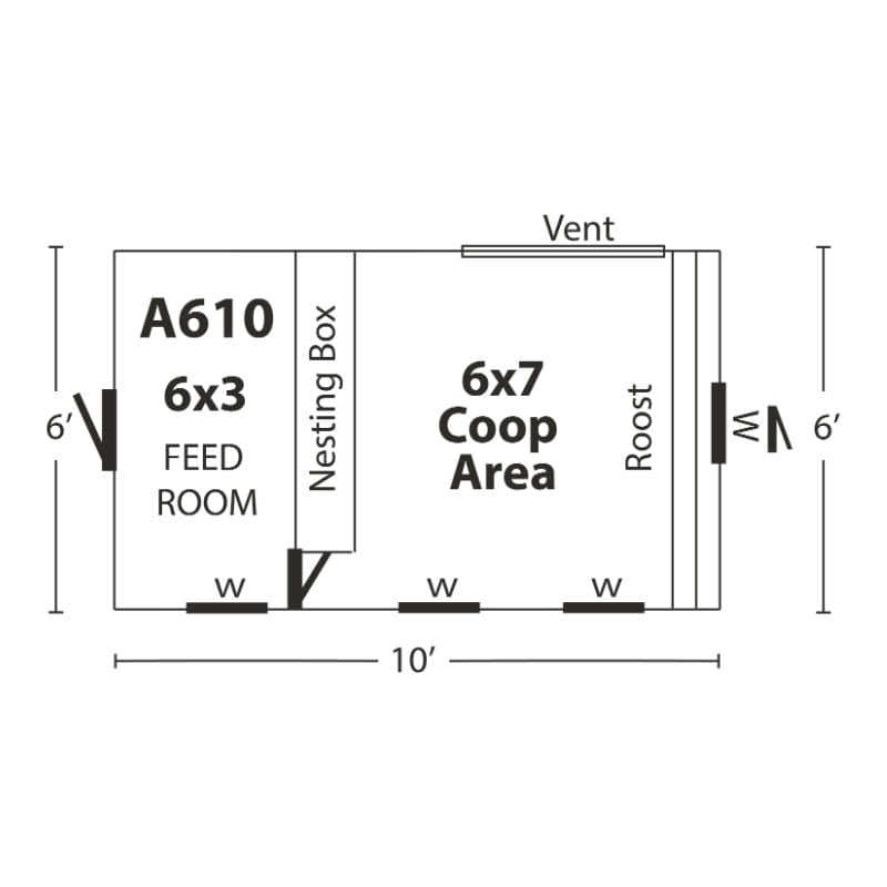 A-Frame Chicken Coop - Timber Dormer A610TF | Hen House Collection
