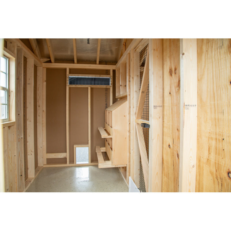 Gable Roof Coop with Feed Room A820RGC | Hen House Collection
