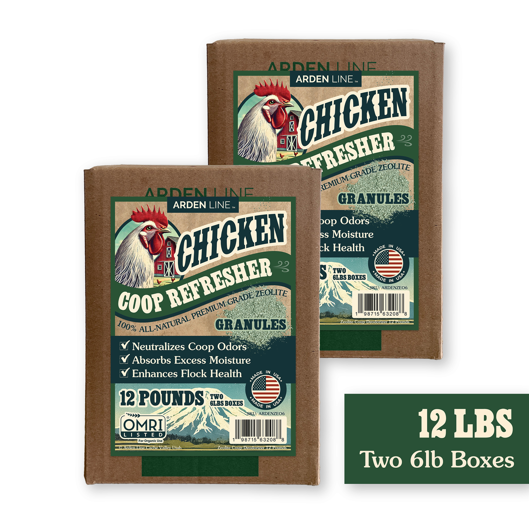 ARDEN LINE zeolite chicken coop deodorizer and odor eliminator 12 lbs