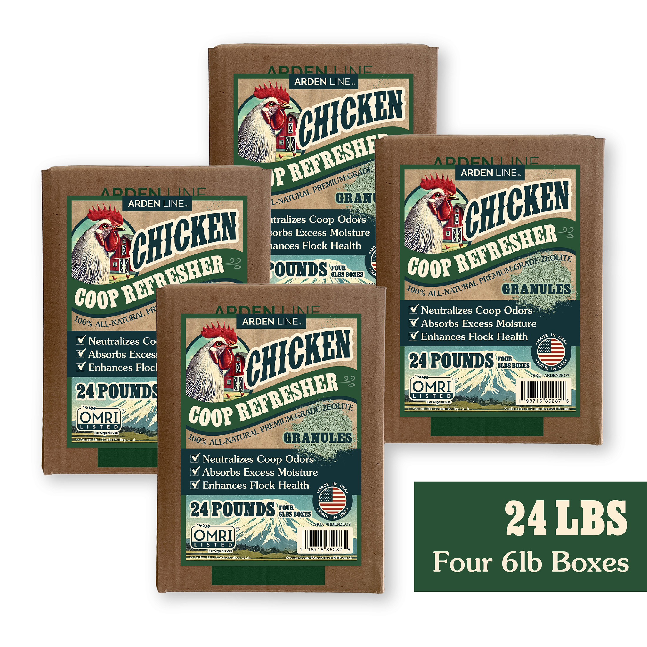 ARDEN LINE zeolite chicken coop deodorizer and odor eliminator 24 lbs