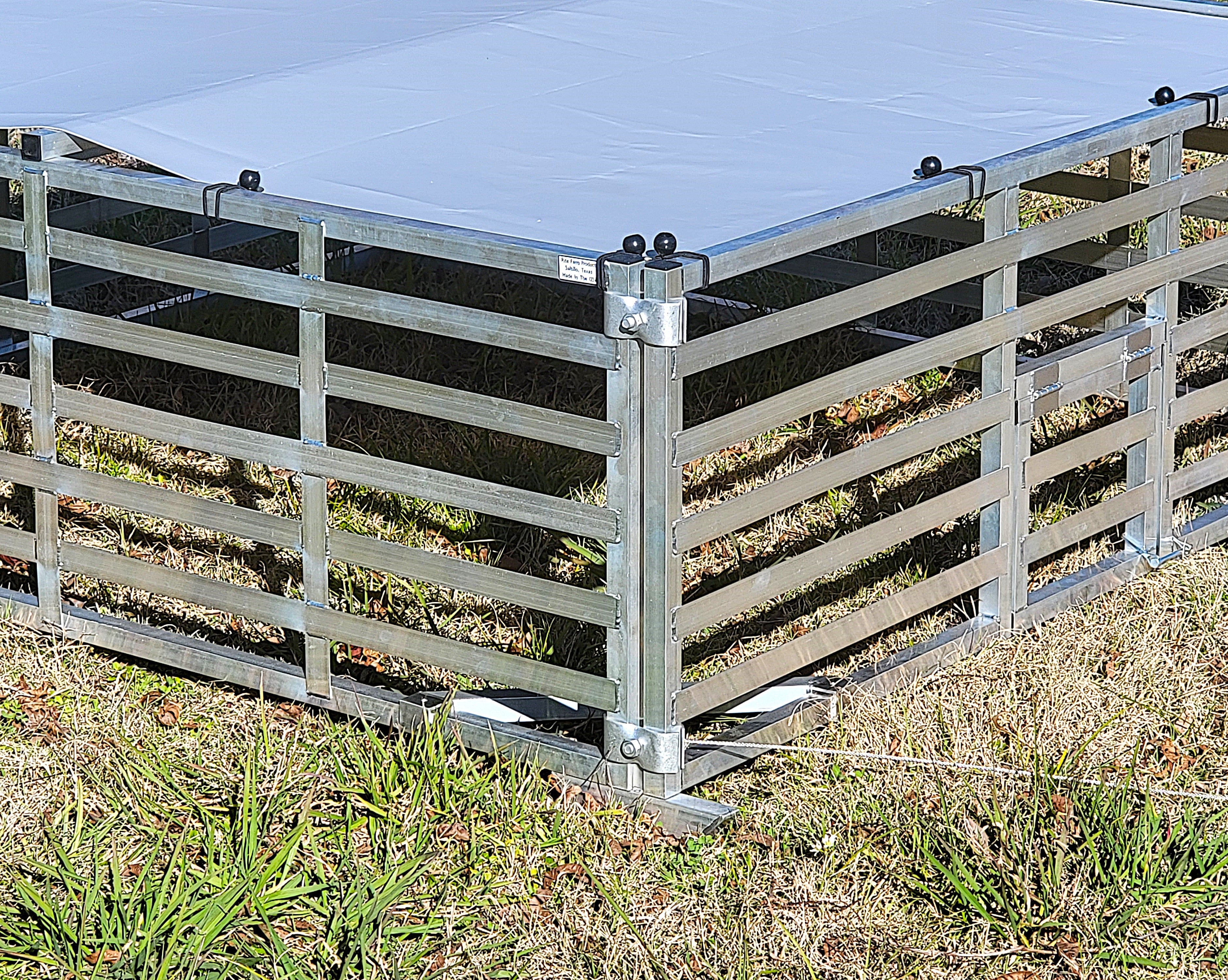 Aluminum broiler chicken tractor with PVC handle for easy moving
