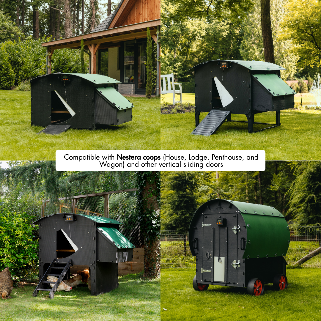 Automatic door opener for Nestera plastic chicken coop