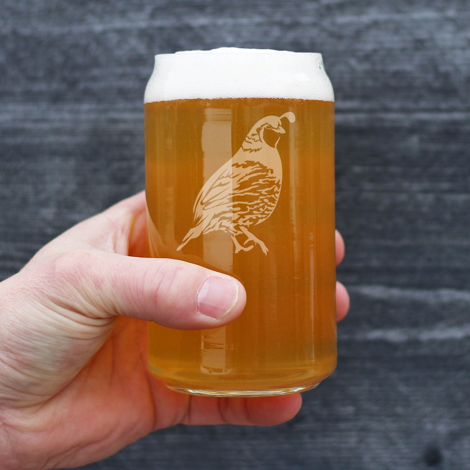 Quail Beer Can Pint Glass - Fun Bird Themed Gifts and Decor for Men & Women - 16 oz Glasses