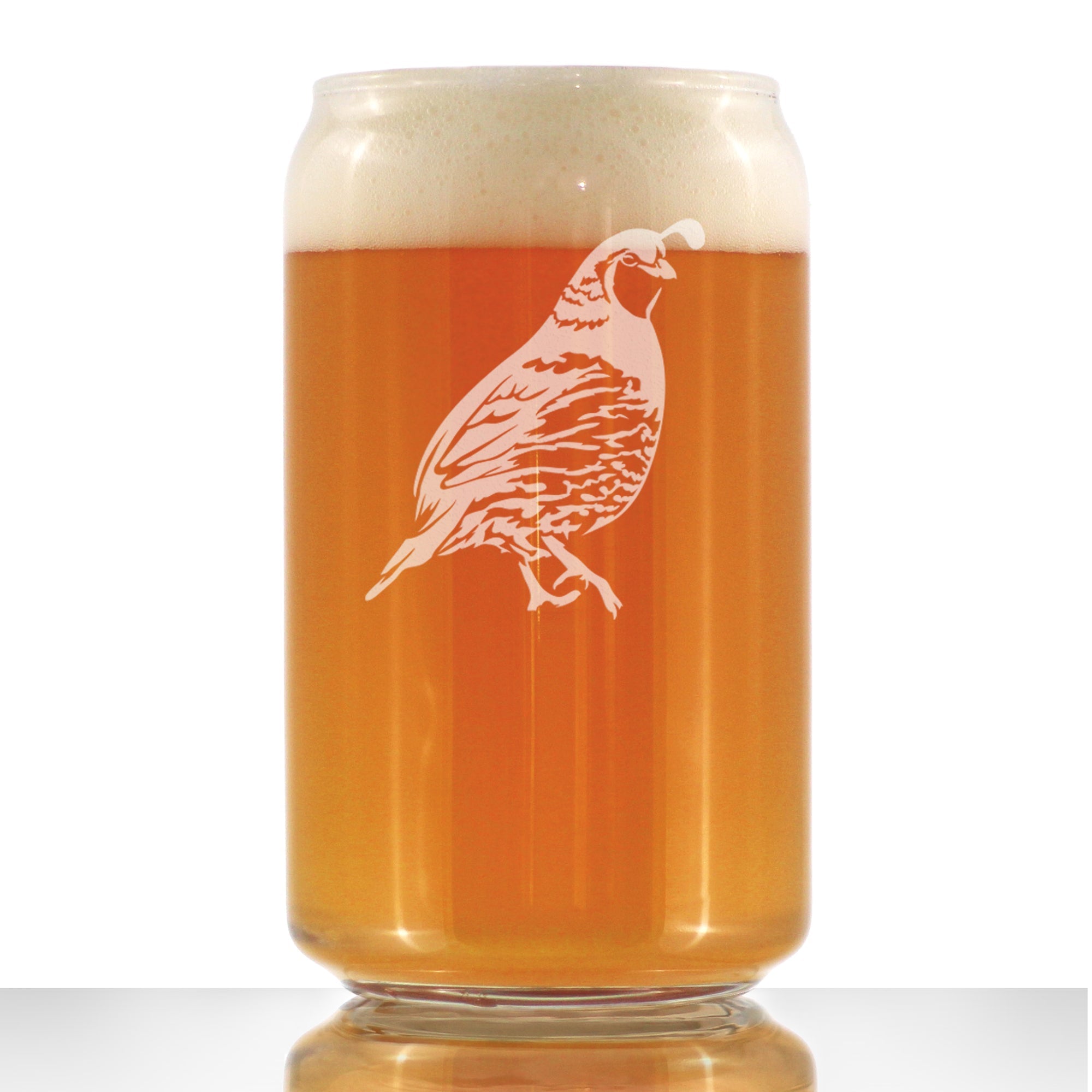 Quail Beer Can Pint Glass - Fun Bird Themed Gifts and Decor for Men & Women - 16 oz Glasses