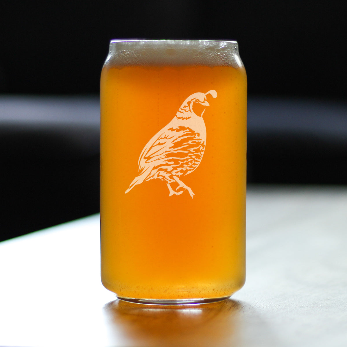 Quail Beer Can Pint Glass - Fun Bird Themed Gifts and Decor for Men & Women - 16 oz Glasses