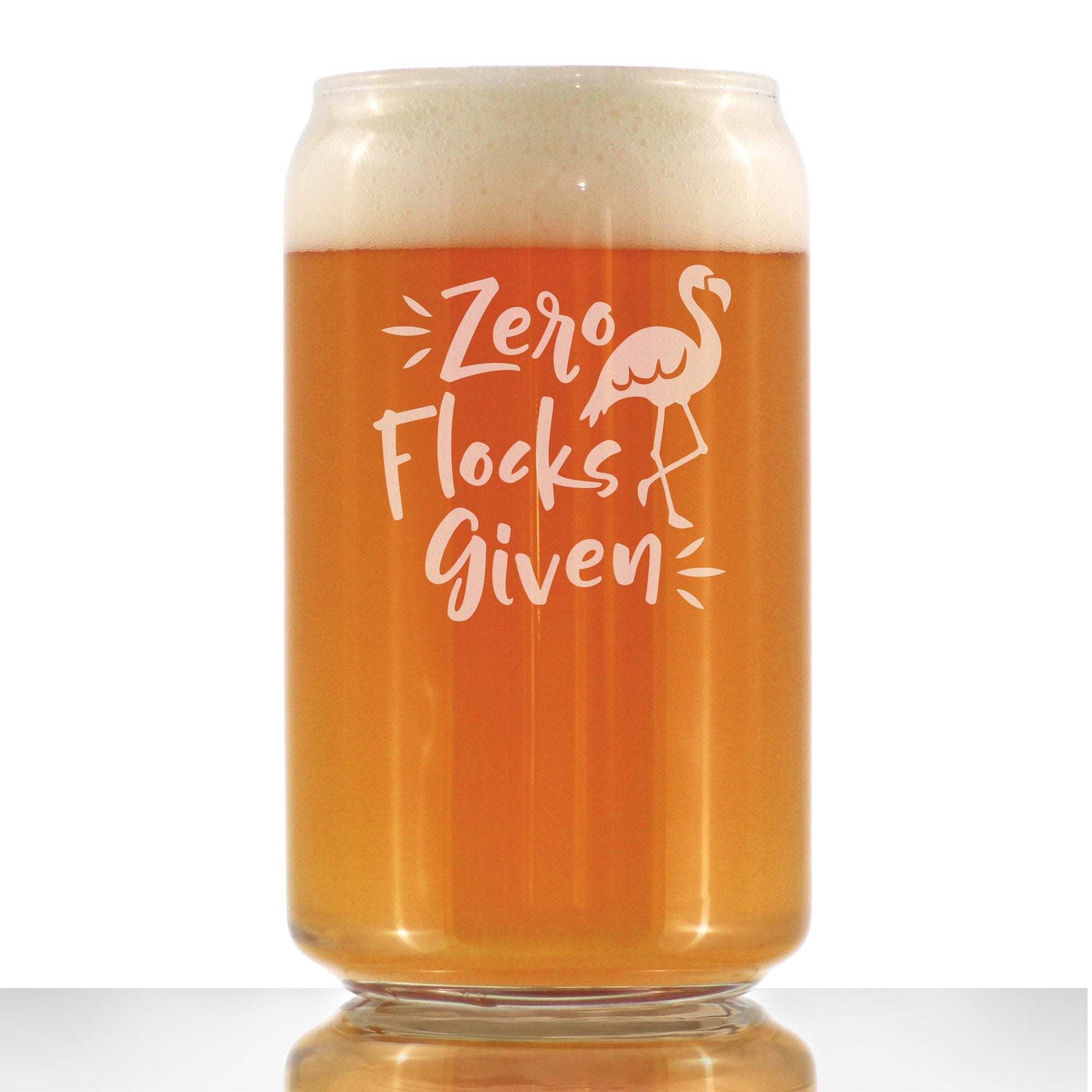 Zero Flocks Given - Vaso de cerveza tipo pinta con flamenco divertido - Regalo para hombres y mujeres - Decoración original para beber